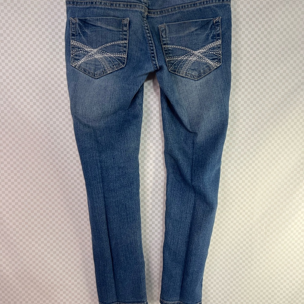 CANYON RIVER BLUES Girls Skinny Distressed With Lace Denim JEANS, Size 7 - Picture 4 of 12